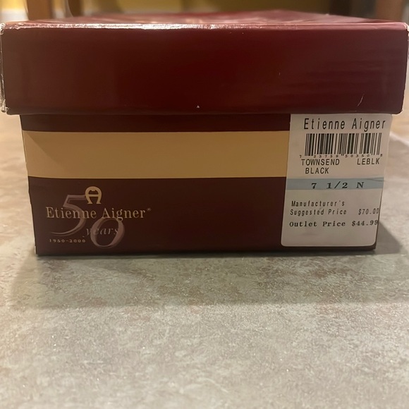 Vintage Etienne Aigner women's black loafers size 7.5 narrow, new in box - Picture 2 of 14